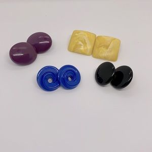 Set of 4  Pair of Fun Colored  Post Earrings